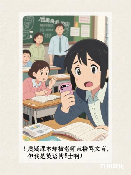 质疑课本却被老师直播骂文盲，但我是英语博士啊