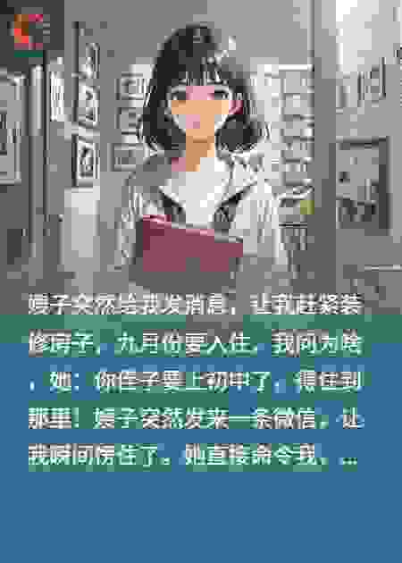 婚房变学区：嫂子称我爸妈已同意