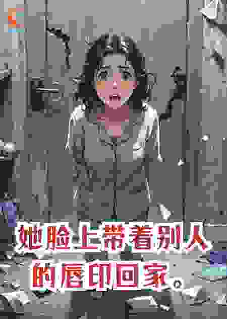 她脸上带着别人的唇印回家。
