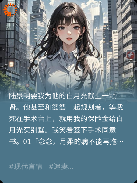 捐肾可以，但你得先当鳏夫。